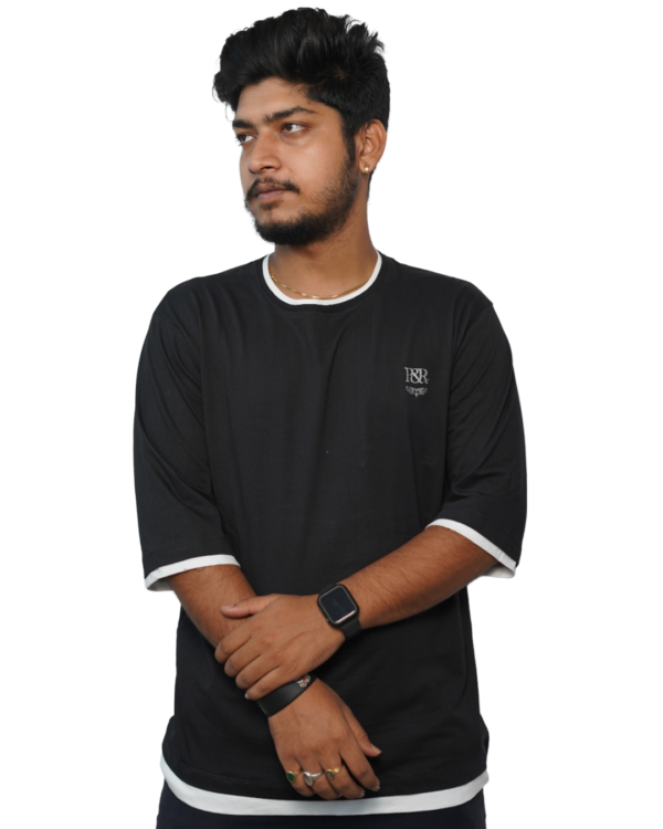 MEN'S OVER SIZED FIT T-SHIRT BLACK - Image 2