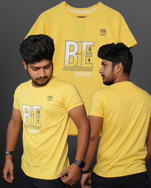 Mens round neck regular fit t-shirt YELLOW