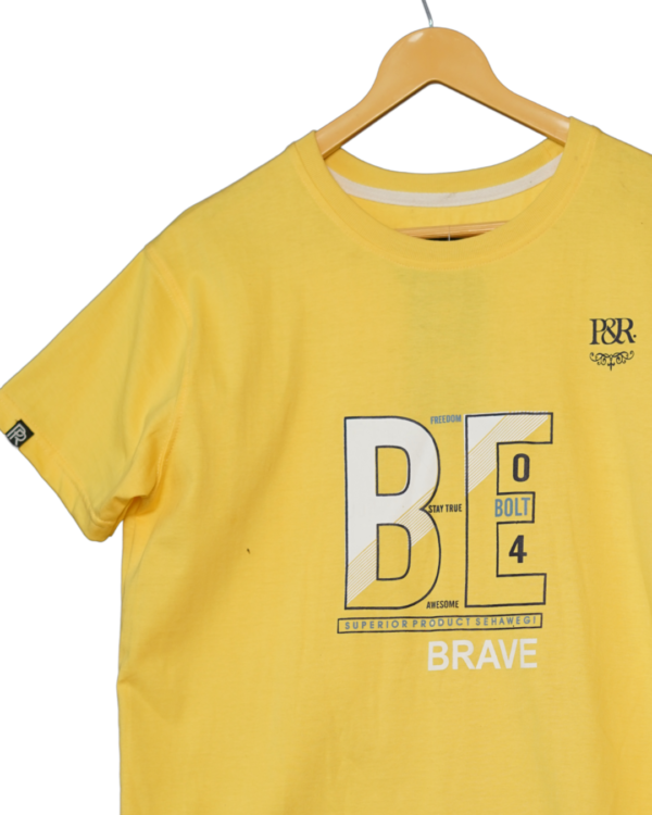 Mens round neck regular fit t-shirt YELLOW - Image 5