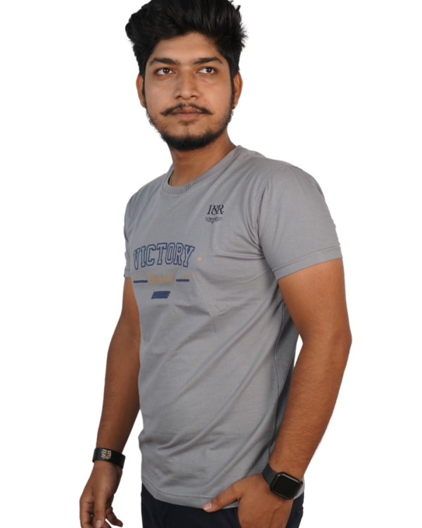 4 WAY REGULAR FIT T-SHIRT GRAY - Image 4