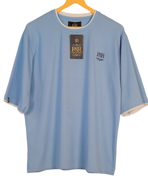 LIGHT BLUE OVERSIZED FIT T-SHIRT - Image 2