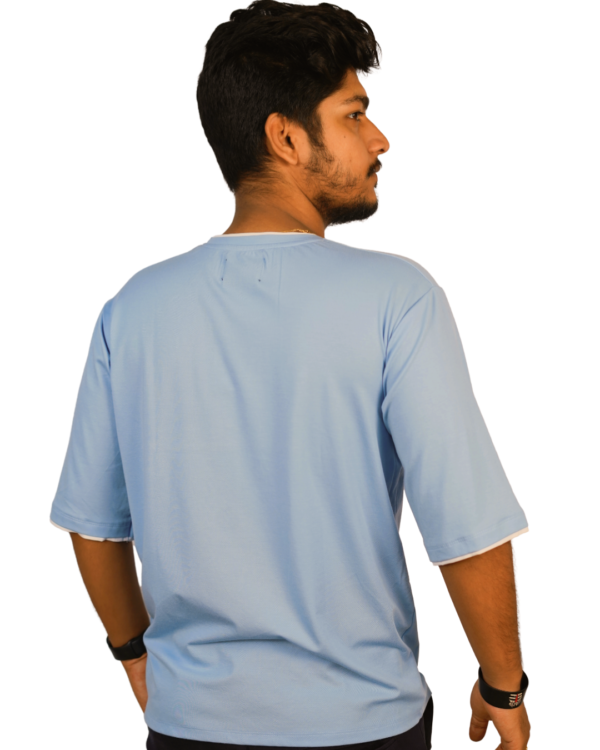 LIGHT BLUE OVERSIZED FIT T-SHIRT - Image 3