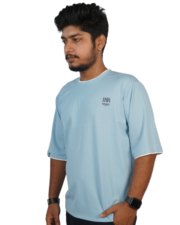 LIGHT BLUE OVERSIZED FIT T-SHIRT - Image 5