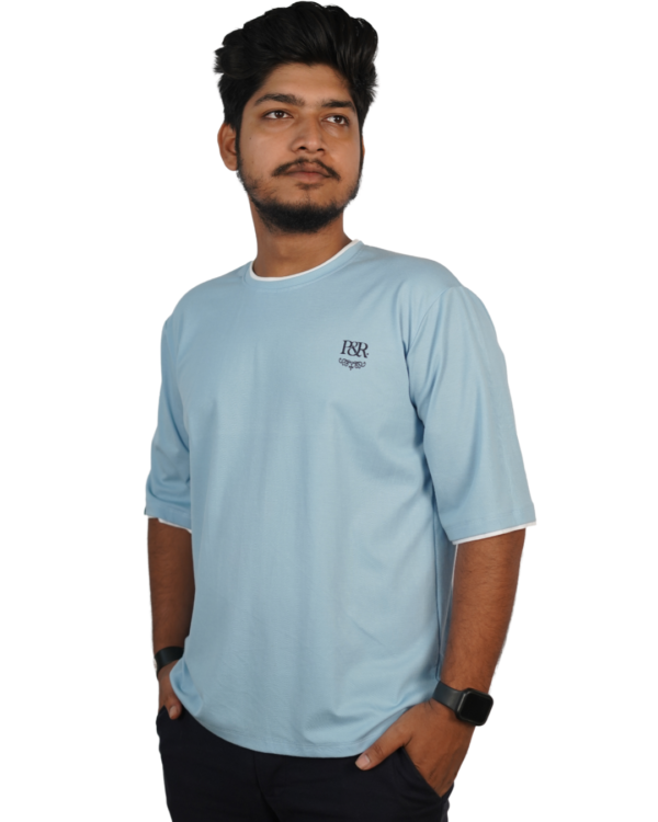 LIGHT BLUE OVERSIZED FIT T-SHIRT - Image 6