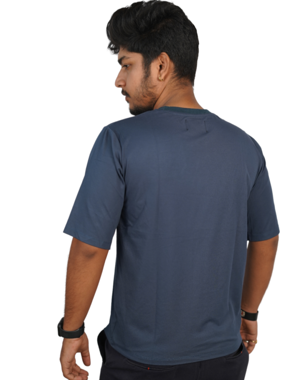 NAVY BLUE OVERSIZED FIT T-SHIRT - Image 4