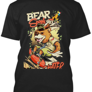Men's Round neck black printed t-shirt