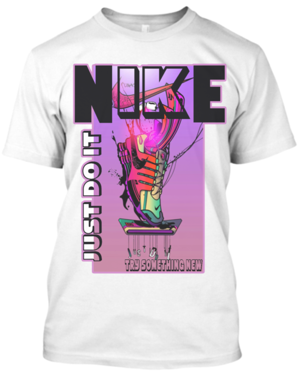 Men's round neck white printed t-shirt
