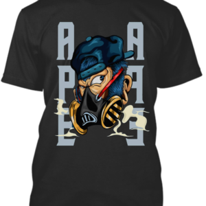 Men's round neck black printed t-shirt