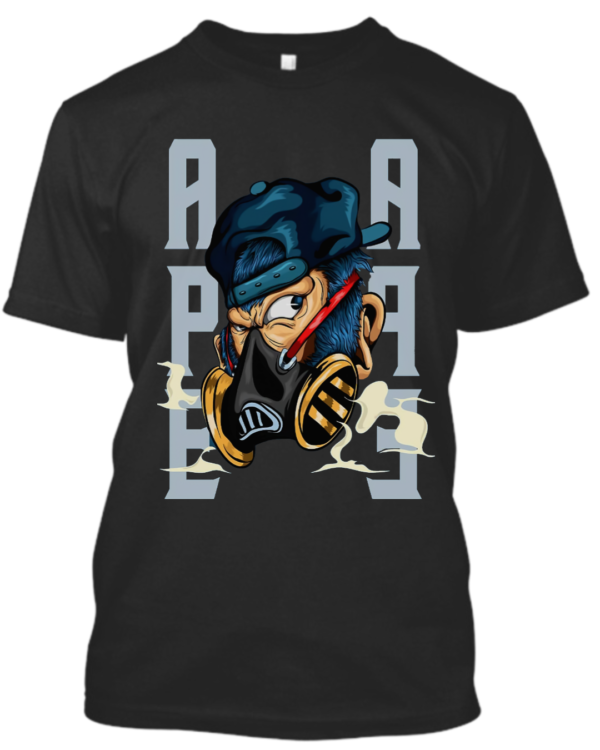 Men's round neck black printed t-shirt